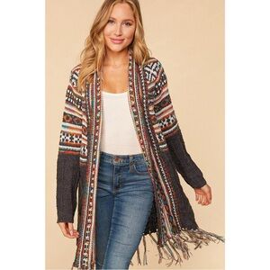 Aztec Fringe Cardigan